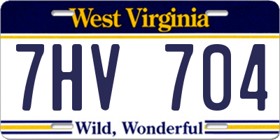 WV license plate 7HV704