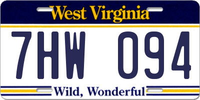 WV license plate 7HW094