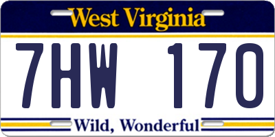 WV license plate 7HW170