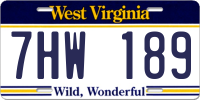 WV license plate 7HW189