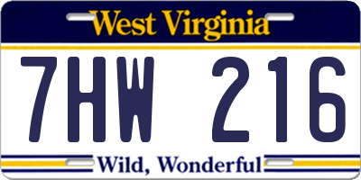 WV license plate 7HW216
