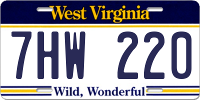 WV license plate 7HW220