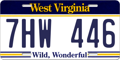 WV license plate 7HW446