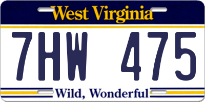 WV license plate 7HW475