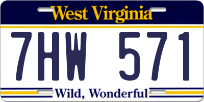 WV license plate 7HW571