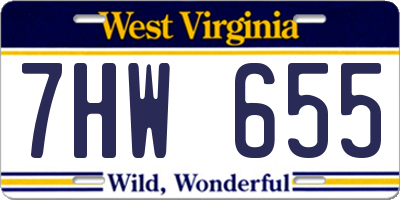 WV license plate 7HW655