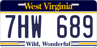 WV license plate 7HW689