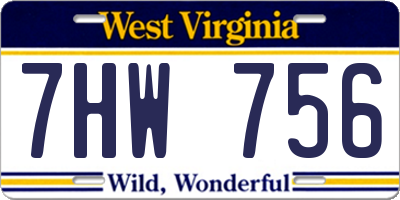WV license plate 7HW756