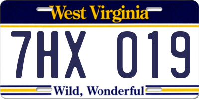 WV license plate 7HX019