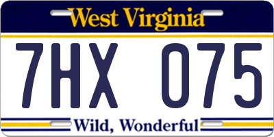 WV license plate 7HX075