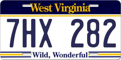 WV license plate 7HX282