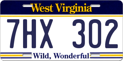 WV license plate 7HX302