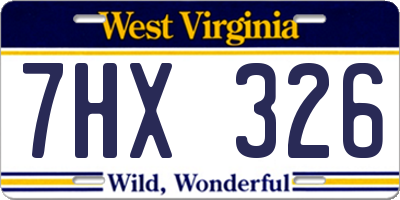 WV license plate 7HX326