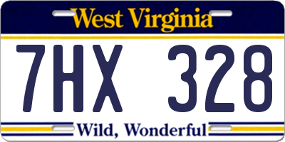 WV license plate 7HX328