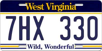 WV license plate 7HX330