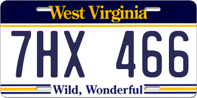 WV license plate 7HX466