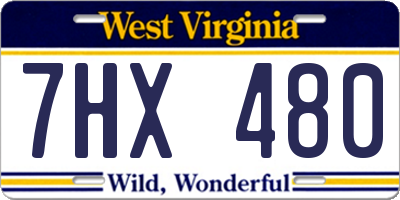 WV license plate 7HX480
