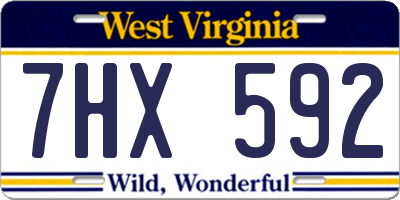 WV license plate 7HX592