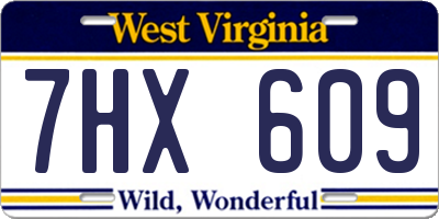 WV license plate 7HX609