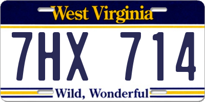WV license plate 7HX714