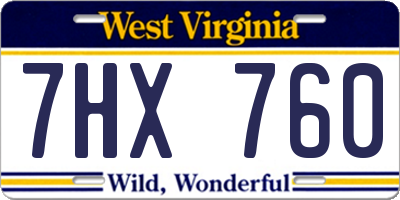 WV license plate 7HX760