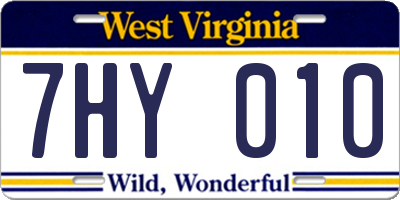 WV license plate 7HY010