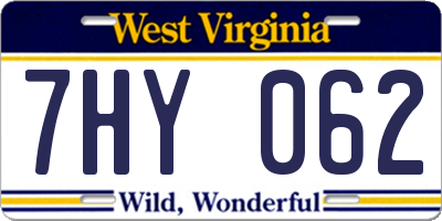 WV license plate 7HY062