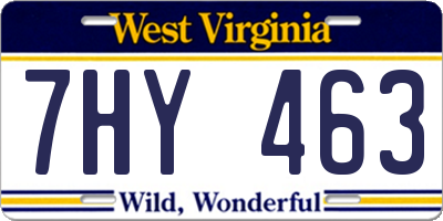 WV license plate 7HY463