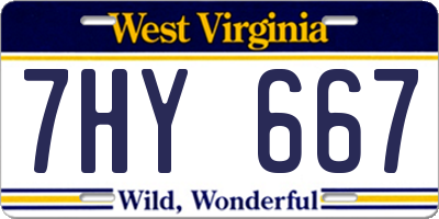 WV license plate 7HY667
