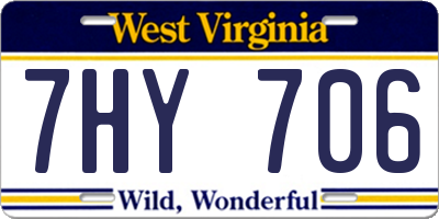 WV license plate 7HY706