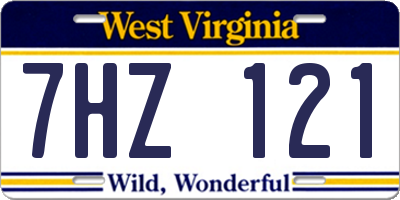 WV license plate 7HZ121