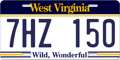 WV license plate 7HZ150