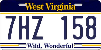 WV license plate 7HZ158
