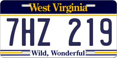 WV license plate 7HZ219
