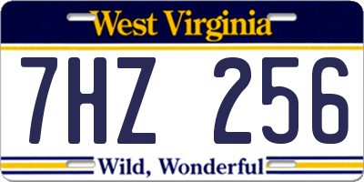 WV license plate 7HZ256