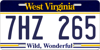 WV license plate 7HZ265