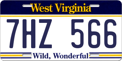 WV license plate 7HZ566