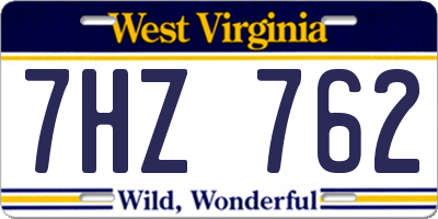 WV license plate 7HZ762