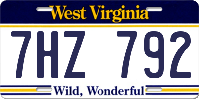 WV license plate 7HZ792