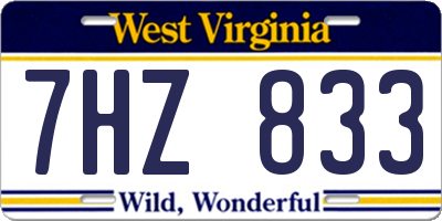 WV license plate 7HZ833