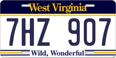 WV license plate 7HZ907