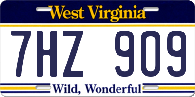 WV license plate 7HZ909