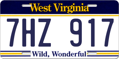 WV license plate 7HZ917