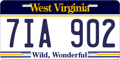 WV license plate 7IA902