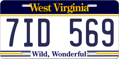 WV license plate 7ID569