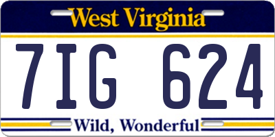 WV license plate 7IG624