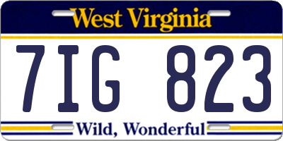 WV license plate 7IG823