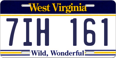 WV license plate 7IH161
