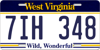 WV license plate 7IH348