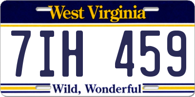 WV license plate 7IH459